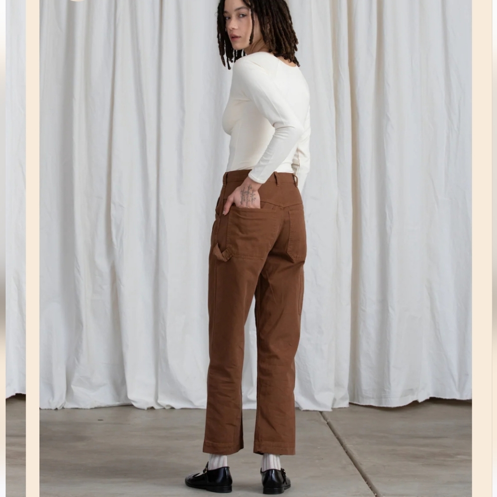 Ali Golden Painter Pant -Copper Womens L Pima Cotton New With Tags - Picture 2 of 7